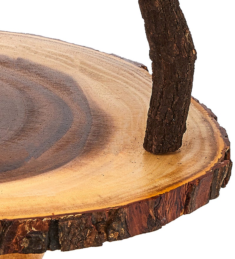 Lipper International Acacia 2-Tier Tree Bark Server for Meats, Cheeses, and Crackers,Acacia Tree Bark, 14"L x 14"W x 8"Th - Image 5